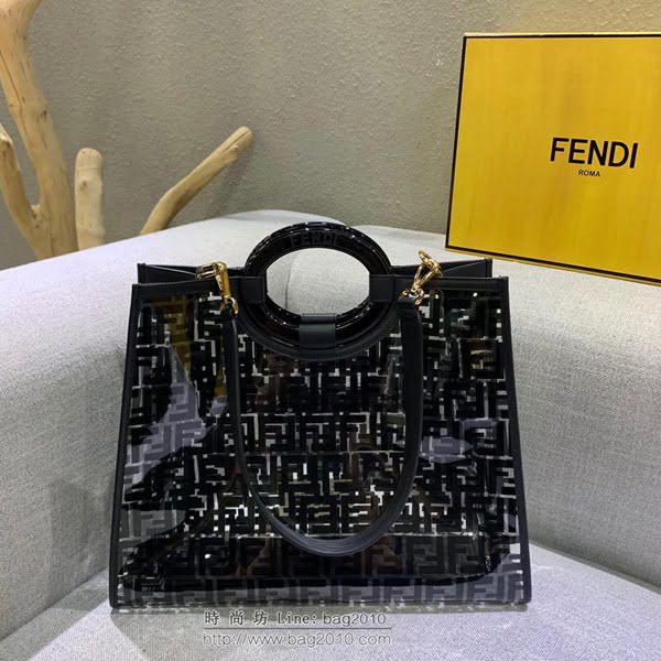 FENDI女包 頂級原單 最新透明雙F購物袋 手提包 芬迪女肩背包 36016  fdz2167